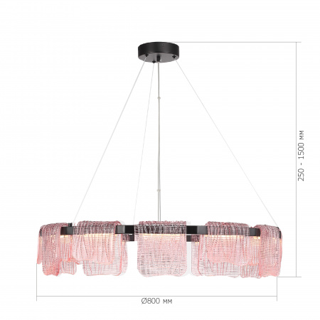 ST LUCE SL6021.403.66 Светильник подвесной ST-Luce черный/розовый LED 1*66W 3000K ВУАЛЬ