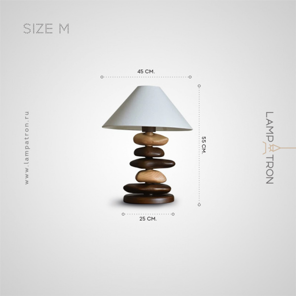 Настольная лампа Lampatron TABITA. Темное дерево + Светлое дерево. Размер M