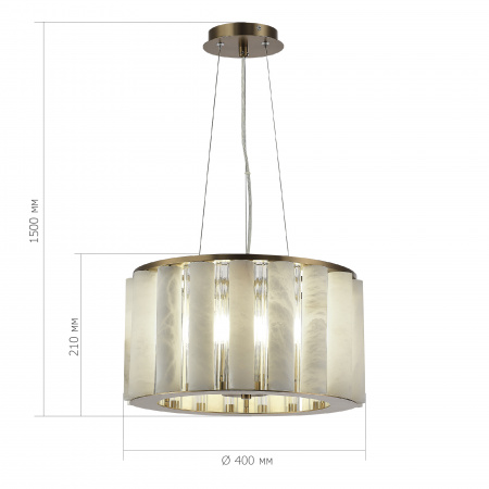ST LUCE SL1516.303.06 Светильник подвесной ST-Luce Бронза, Прозрачный/Белый алебастр E14 6*40W ДИЛАЙТ