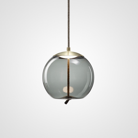 Подвесной светильник Lampatron WICK, Модель A. Цвет плафона дымчато-серый. Цвет металла латунь.