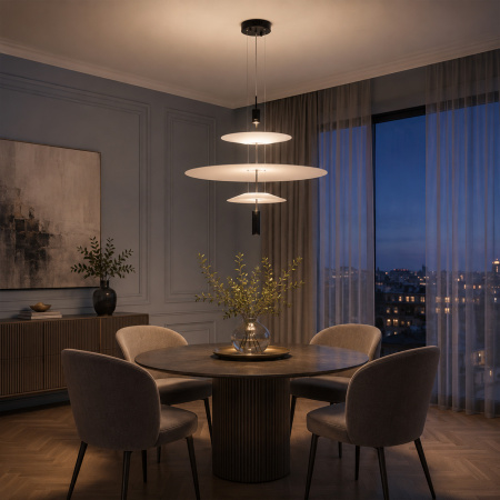 ST LUCE SL6101.423.01 Люстра подвесная ST-Luce Черный/Белый LED 1*15W 3000K ИСОЛА