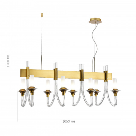 ST LUCE SL1241.213.08 Люстра подвесная ST-Luce Золотистый/Белый E14 8*40W ВЕТРАНО