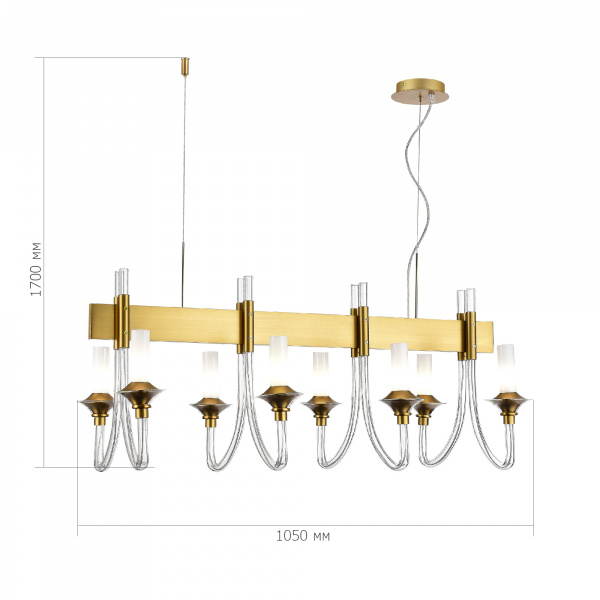 ST LUCE SL1241.213.08 Люстра подвесная ST-Luce Золотистый/Белый E14 8*40W ВЕТРАНО