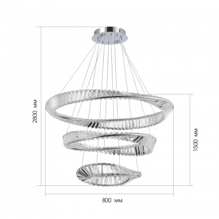 ST LUCE SL6204.101.03 Светильник подвесной ST-Luce Хром/Прозрачный LED 1*97W 4000K РИТОРТО