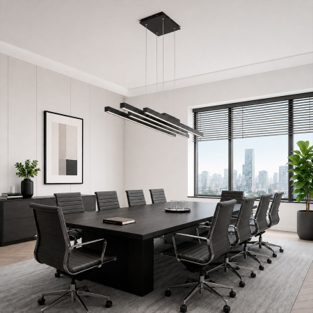 ST LUCE SL933.403.04 Люстра подвесная ST-Luce Черный/Белый,Черный LED 1*38W 3000K/4000K/6000K САМЕНТО