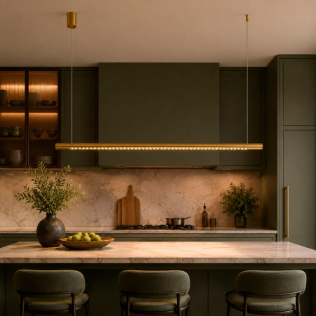 ST LUCE SL6238.313.01 Светильник подвесной ST-Luce латунь/латунь LED 1*28W 4000K ПАРИЛЛА