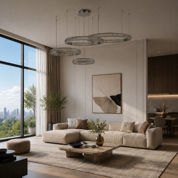 ST LUCE SL1622.103.04 Люстра подвесная ST-Luce Хром/Прозрачный LED 1*190W 4000K ТИВОЛИ