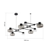 ST LUCE SL6005.403.08 Светильник подвесной ST-Luce Черный/Дымчатый, Прозрачный LED 8*3W 3000K ВАЛЛО