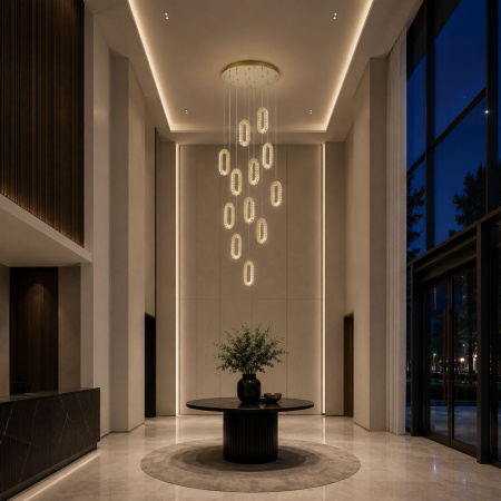 ST LUCE SL6506.203.12 Светильник подвесной ST-Luce Золотистый/Золотистый, Прозрачный LED 12*9W 3000K ЛУНГО