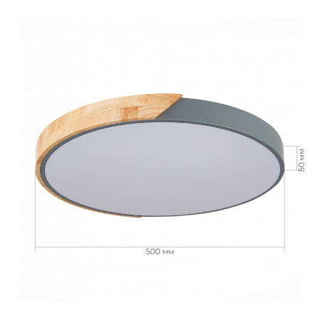 EVOLUCE SLE200972-01 Светильник потолочный Серый, Светлое дерево/Белый LED 1*45W 3000K/4000K/6000K ФЕСТА
