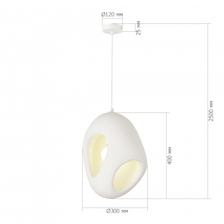 ST LUCE SL1522.543.01 Светильник подвесной ST-Luce белый/белый E27 1*25W ВАБИ САБИ