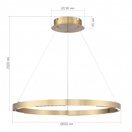 ST LUCE SL6238.333.01 Светильник подвесной ST-Luce латунь/латунь LED 1*32W 4000K ПАРИЛЛА