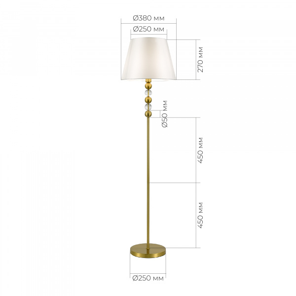 ST LUCE SL2003.305.01 Торшер ST-Luce латунь/белый E27 1*40W АВРОРА