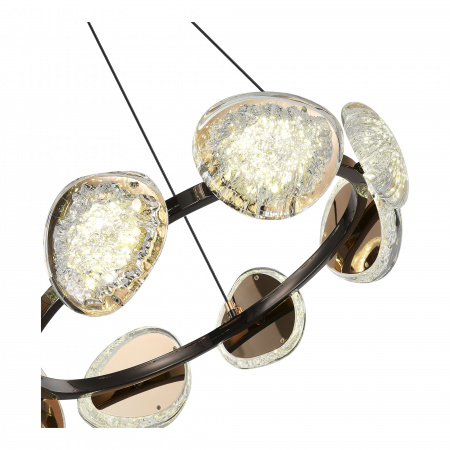 ST LUCE SL6018.203.64 Светильник подвесной ST-Luce черный/ золотистый / прозрачный LED 1*64W 4000K МИСТЕРИ