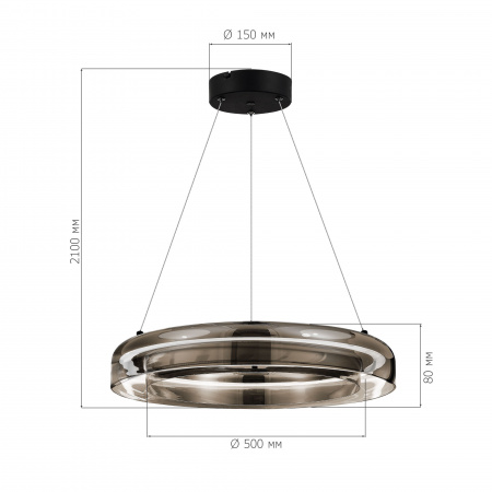 ST LUCE SL6019.333.01 Светильник подвесной ST-Luce Черный/Дымчатый, Белый LED 1*36W 3000K ФОРЕЙ
