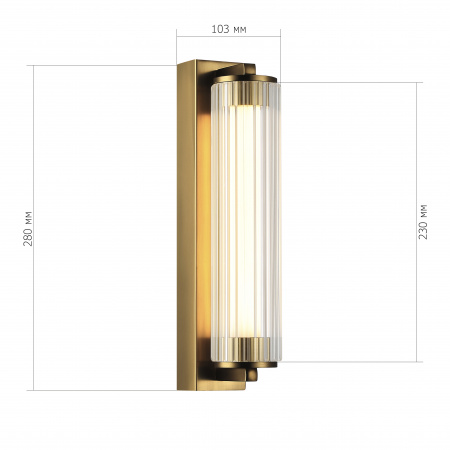 ST LUCE SL6224.301.01 Светильник настенный ST-Luce Латунь/Прозрачный LED 1*8W 4000K БАМБУ