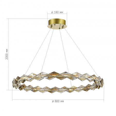 ST LUCE SL6009.213.01 Люстра подвесная ST-Luce Золотой/Прозрачный,Янтарный LED 1*30W 3000K ДИАМАНТА