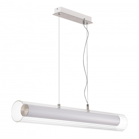 ST LUCE SL2010.103.01 Светильник подвесной ST-Luce Никель/Белый, Прозрачный LED 1*33W 3000K/4000K ЭНФИС