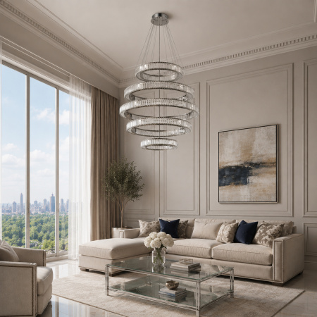 ST LUCE SL1622.103.05 Люстра подвесная ST-Luce Хром/Прозрачный LED 1*255W 4000K ТИВОЛИ
