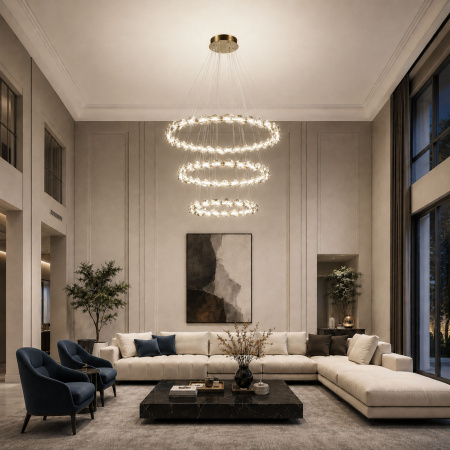 ST LUCE SL6009.203.03 Люстра подвесная ST-Luce Золотистый/Прозрачный,Янтарный LED 1*75W 3000K ДИАМАНТА