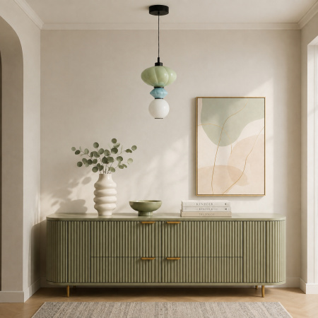 ST LUCE SL6134.403.01 Светильник подвесной ST-Luce черный/зелёный, синий, опаловый LED 1*8W 3000K ФЛОРЕНТИНИ