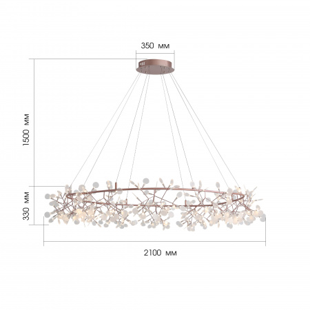 ST LUCE SL379.203.324 Люстра подвесная ST-Luce Медный/Белый LED 324*0,5W 3500K  (из 2-х коробок) РАФИНА