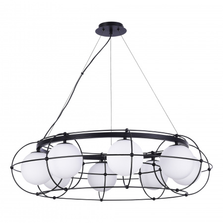 ST LUCE SL1189.403.08 Люстра подвесная ST-Luce Черный/Опал G9 8*5W БЕАТА