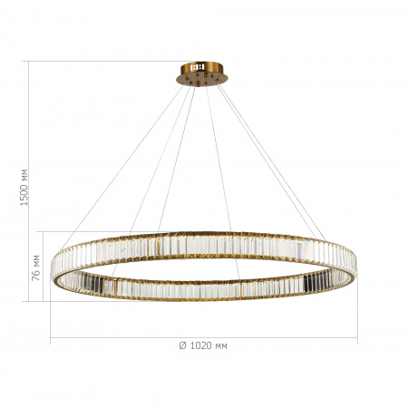 ST LUCE SL1622.313.01 Люстра подвесная ST-Luce Латунь/Прозрачный LED 1*68W 4000K ТИВОЛИ