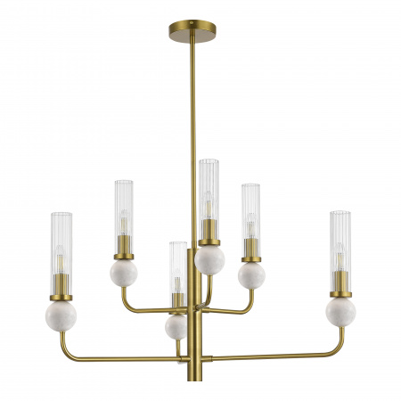 ST LUCE SL1244.303.06 Светильник подвесной ST-Luce латунь/прозрачный E14 6*40W МЕДЕА
