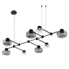 ST LUCE SL6005.403.08 Светильник подвесной ST-Luce Черный/Дымчатый, Прозрачный LED 8*3W 3000K ВАЛЛО
