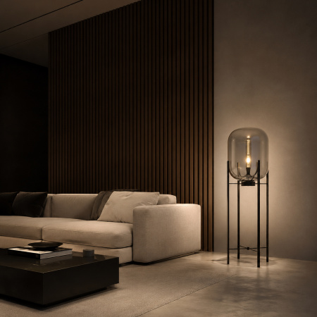 ST LUCE SL1050.715.01 Торшер ST-Luce Черный/Дымчатый E27 1*40W БУРАСКА