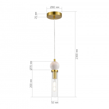 ST LUCE SL1244.303.01 Светильник подвесной ST-Luce латунь/прозрачный E14 1*40W МЕДЕА