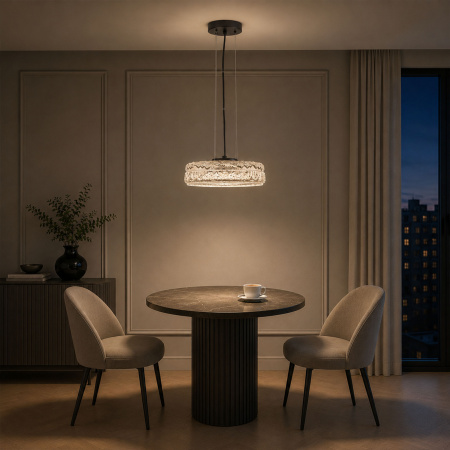 ST LUCE SL6143.423.01 Светильник подвесной ST-Luce черный/Шампань LED 1*15W 4000K АНТИК
