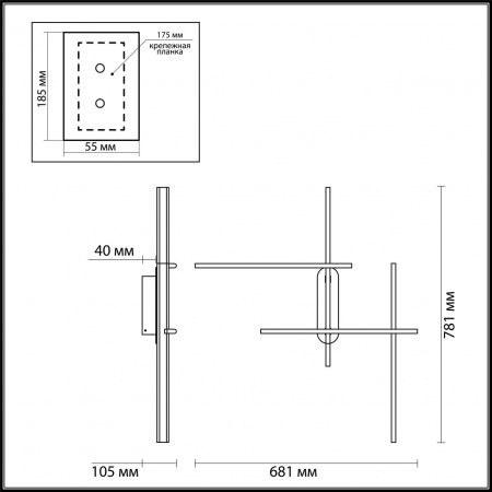 Настенный светильник ODEON LIGHT L-VISION 3890/36WLP