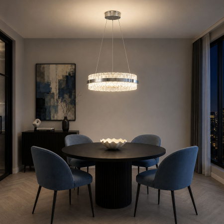 ST LUCE SL383.103.01 Светильник подвесной ST-Luce Хром/Хром, Прозрачный LED 1*34W 3000K КЕРИО