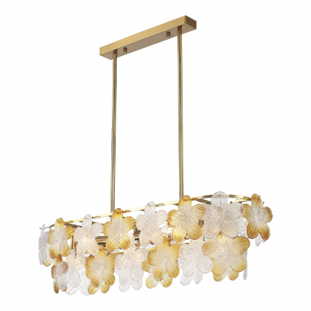 ST LUCE SL6240.203.08 Светильник подвесной ST-Luce золотистый/Прозрачный, янтарный E14 8*60W ТЕНДЕРО
