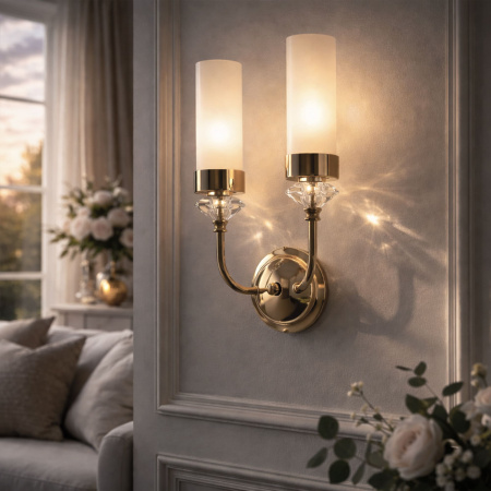 ST LUCE SL1402.251.02 Светильник настенный ST-Luce Золото/Белый E14*2 40W ЭЛЕГРА