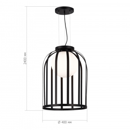 ST LUCE SL6129.403.01 Светильник подвесной ST-Luce Черный/Белый E27 1*60W НОРДИК