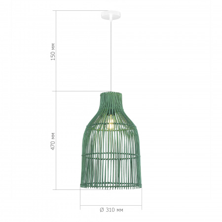 ST LUCE SL1513.503.01 Светильник подвесной ST-Luce Белый/Зеленый E27 1*40W ЧЕСТА