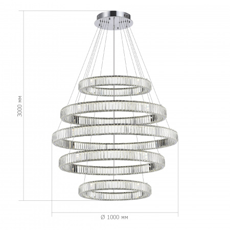 ST LUCE SL1622.103.05 Люстра подвесная ST-Luce Хром/Прозрачный LED 1*255W 4000K ТИВОЛИ