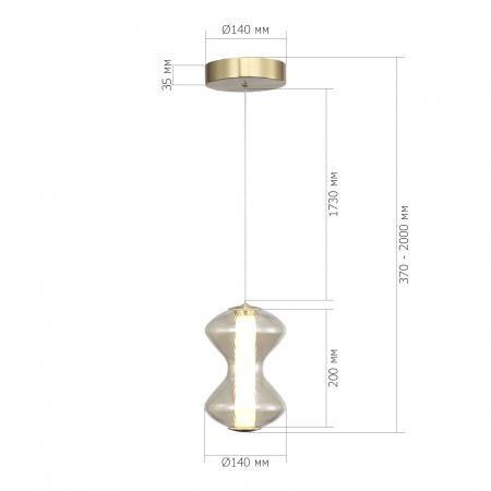 ST LUCE SL6136.203.01 Светильник подвесной ST-Luce золото/коньячный LED 1*6W 3000K СПАЙН