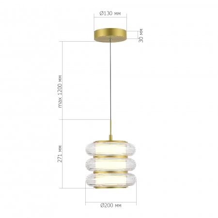 ST LUCE SL6239.203.03 Светильник подвесной ST-Luce золото/прозрачный LED 1*16W 3000K ФРИТЕЛЛА
