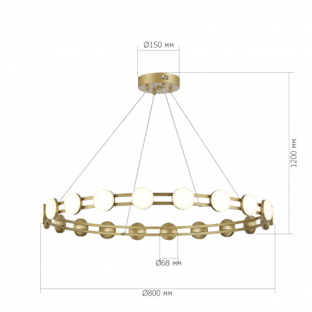 ST LUCE SL6610.203.20 Светильник подвесной ST-Luce золотистый/белый LED 1*40W 4000K МОНРО