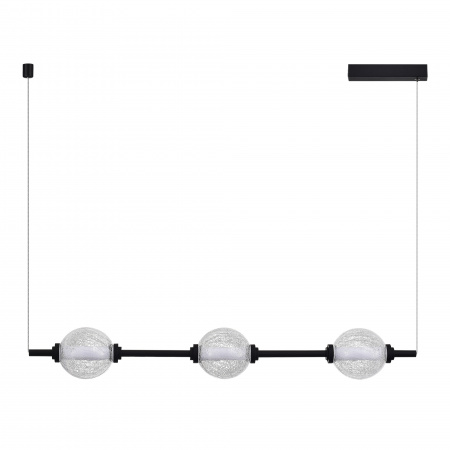 ST LUCE SL6120.403.03 Светильник подвесной ST-Luce Черный/Прозрачное кракелированное стекло LED 3*8,5W 3000K ПИК