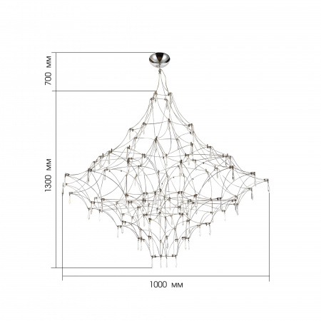 ST LUCE SL6601.103.114 Светильник подвесной ST-Luce Хром/Прозрачный LED 114*0,5W 3000K ГРАВЕТТА