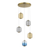 ST LUCE SL1193.303.05 Светильник подвесной ST-Luce Латунь/Янтарный,Дымчатый,Голубой LED 5*10W 3000K САММЕР