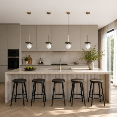 ST LUCE SL1191.363.01 Светильник подвесной ST-Luce Латунь/Латунь, Зеленый G9 LED 1*5W 4000K НЕБУЛА