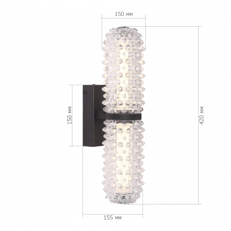 ST LUCE SL6144.401.01 Светильник настенный ST-Luce черный/прозрачный LED 1*11W 4000K САГУАРО