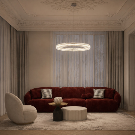 ST LUCE SL6008.123.01 Люстра подвесная ST-Luce Хром/Хром LED 1*40W 3000K ЛАТОЦЦО