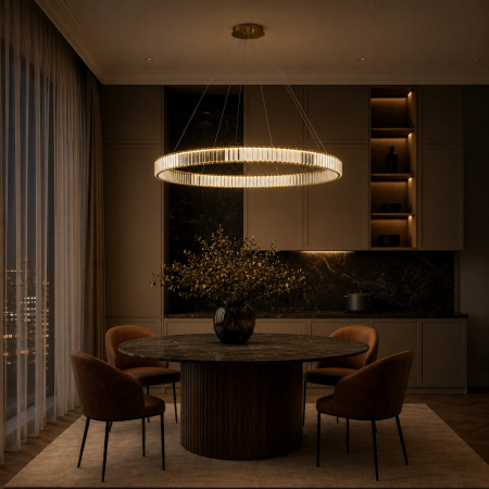 ST LUCE SL1622.313.01 Люстра подвесная ST-Luce Латунь/Прозрачный LED 1*68W 4000K ТИВОЛИ